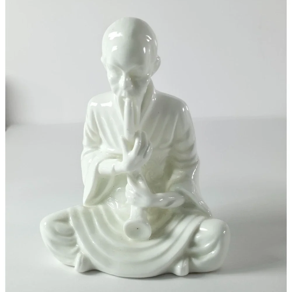 Vintage Asian Figurines Pair Musician Porcelain White Bone China Taiwan Decor - Picture 3 of 8